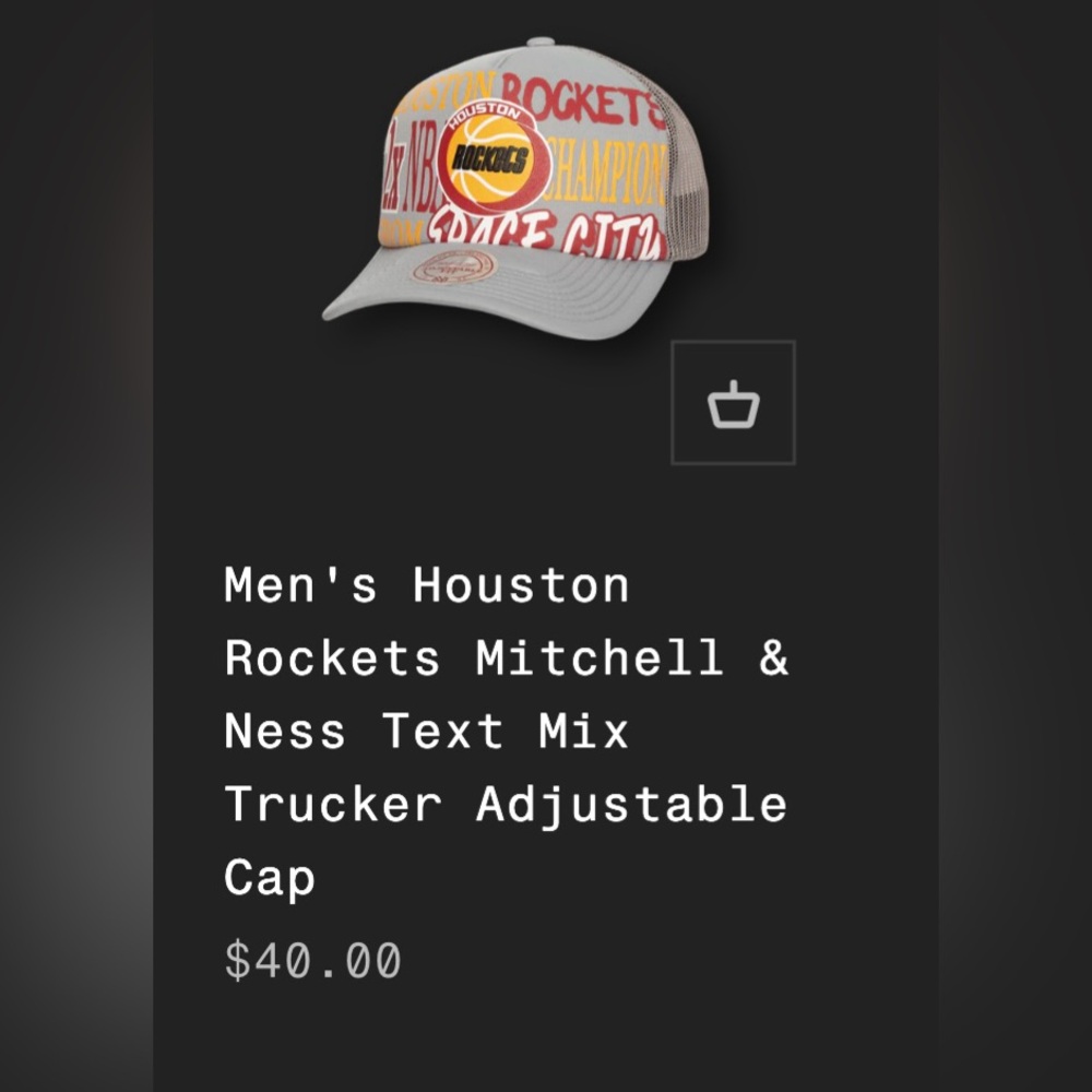 Mitchell & Ness Houston Rockets Gray Cap - Picture 3 of 7